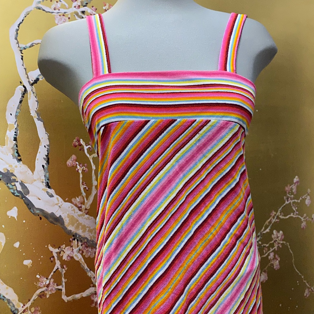 Colorful Striped Women's Terry Cloth Maxi Dress
